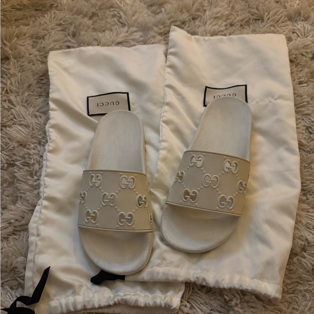 Gucci White Slides